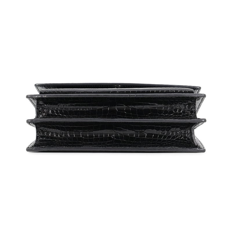サンローランパリ チェーンショルダーバッグ サンセット ミディアム 型押しレザー 442906 SAINT LAURENT PARIS 黒