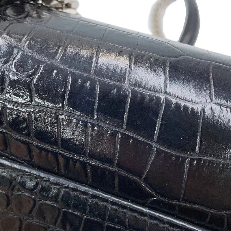 サンローランパリ チェーンショルダーバッグ サンセット ミディアム 型押しレザー 442906 SAINT LAURENT PARIS 黒
