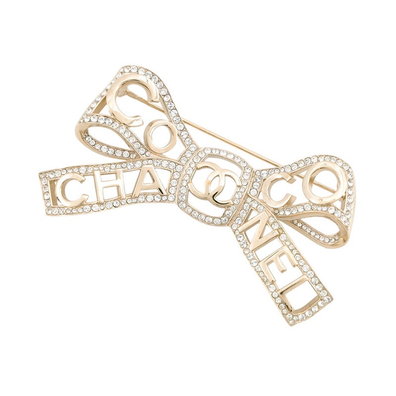 シャネル ブローチ リボン ココマーク ラインストーン B20 P AB4804 CHANEL アクセサリー