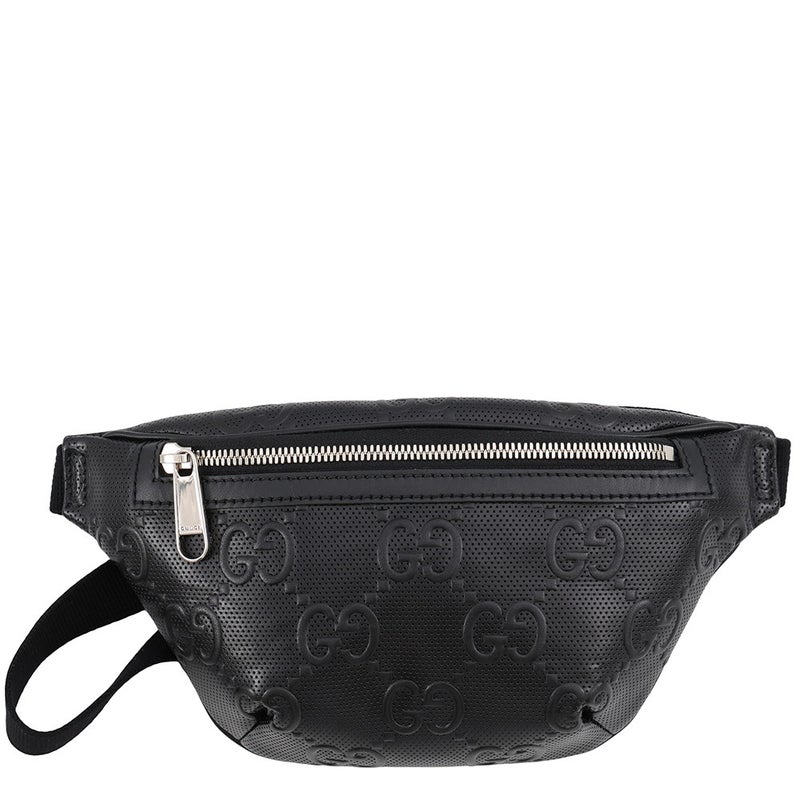 グッチ ボディバッグ GGエンボス ベルトバッグ レザー 658582 GUCCI バッグ ウエストバッグ 黒