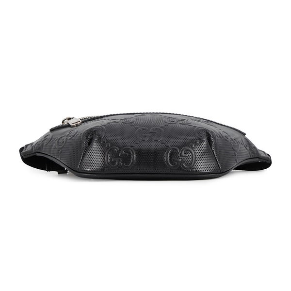 グッチ ボディバッグ GGエンボス ベルトバッグ レザー 658582 GUCCI バッグ ウエストバッグ 黒