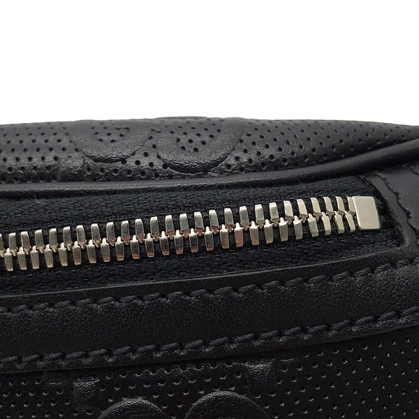 グッチ ボディバッグ GGエンボス ベルトバッグ レザー 658582 GUCCI バッグ ウエストバッグ 黒