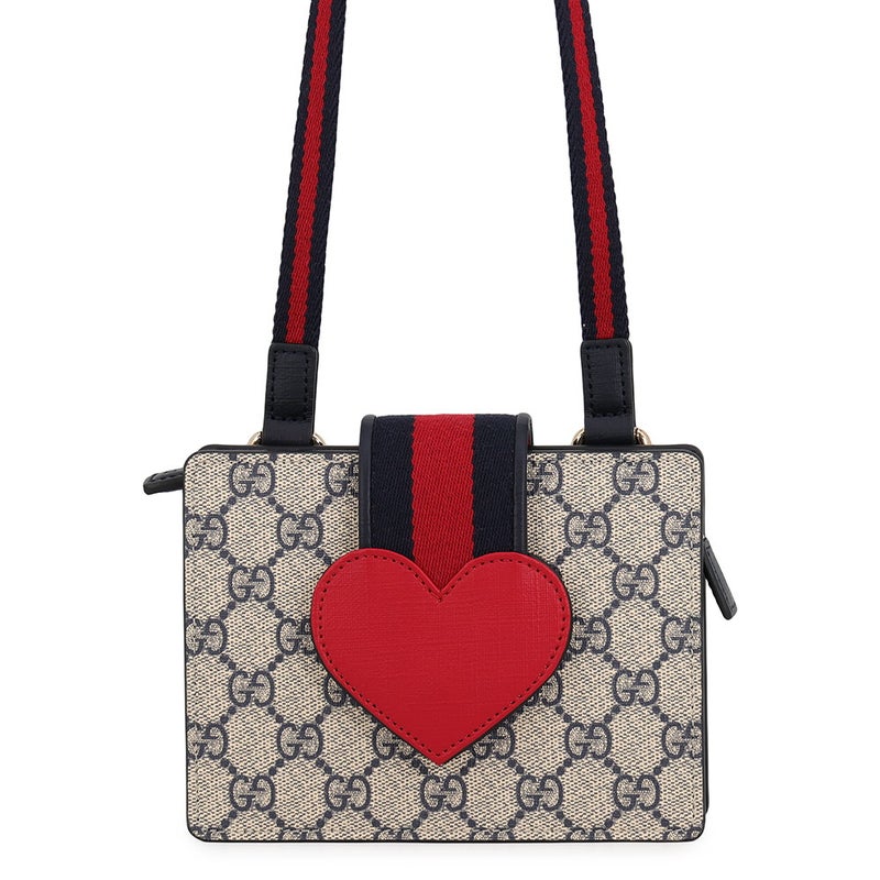 グッチ ショルダーバッグ チルドレンズ ハート ウェブストライプ GGスプリーム 793830 GUCCI ミニバッグ
