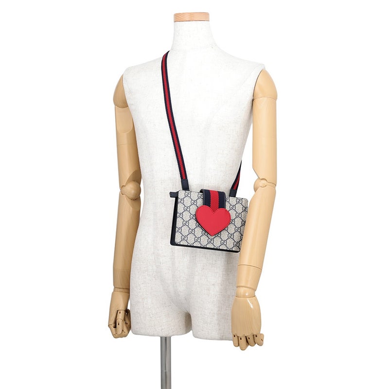 グッチ ショルダーバッグ チルドレンズ ハート ウェブストライプ GGスプリーム 793830 GUCCI ミニバッグ