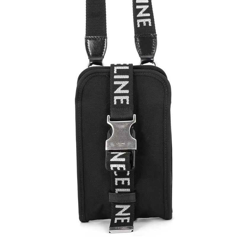 セリーヌ ショルダーポーチ トレッキング モバイルポーチ キャンバス 10J212DVN.38SI CELINE バッグ 黒