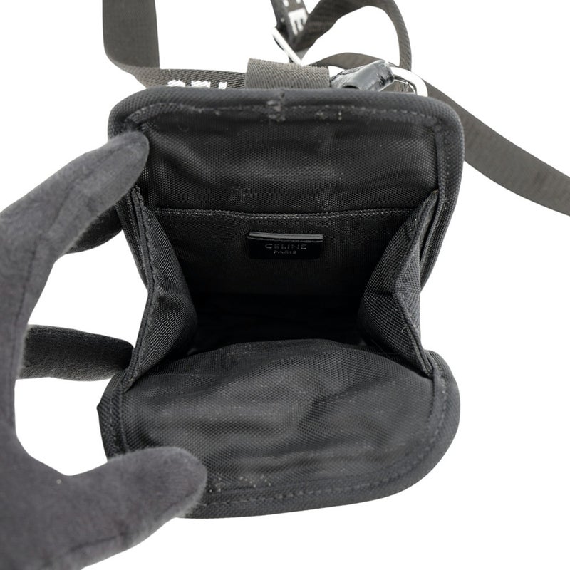 セリーヌ ショルダーポーチ トレッキング モバイルポーチ キャンバス 10J212DVN.38SI CELINE バッグ 黒