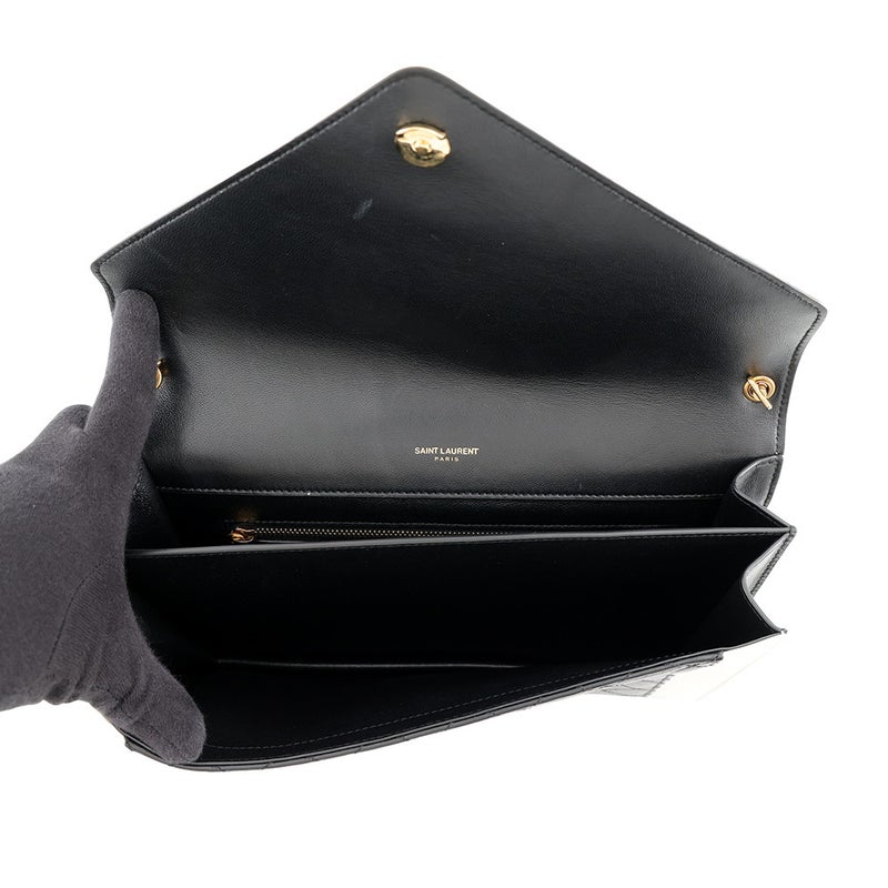 サンローランパリ ショルダーバッグ ギャビー サッチェル ラムスキン 668863 SAINT LAURENT PARIS 黒 白