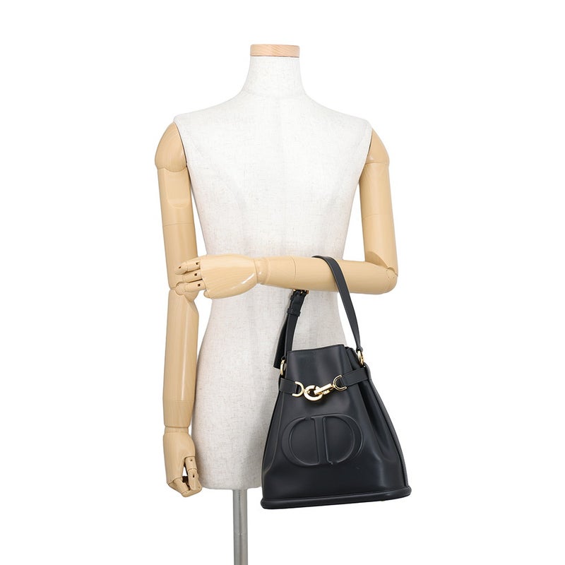 ディオール ハンドバッグ C'est Dior セ ディオール CDエンボス ミディアム カーフレザー M2271UBHA 2way 黒