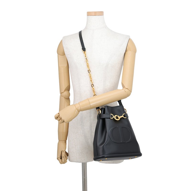 ディオール ハンドバッグ C'est Dior セ ディオール CDエンボス ミディアム カーフレザー M2271UBHA 2way 黒
