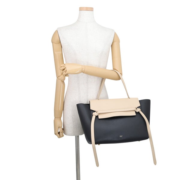 セリーヌ ハンドバッグ ベルトバッグ バイカラー レザー CELINE バッグ 黒