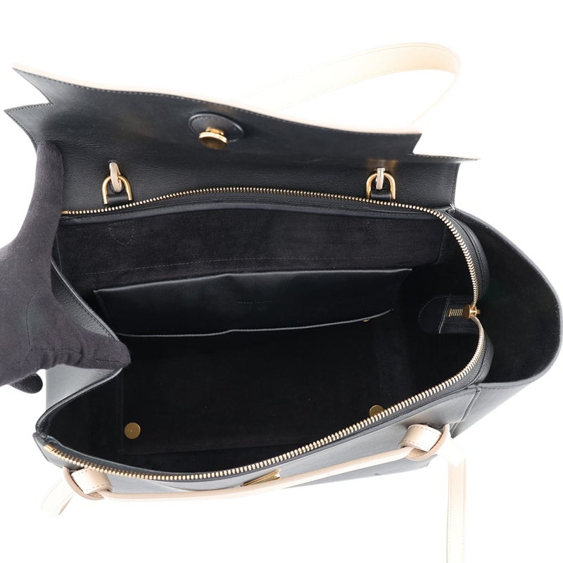 セリーヌ ハンドバッグ ベルトバッグ バイカラー レザー CELINE バッグ 黒