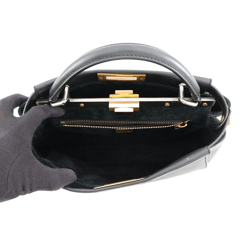 フェンディ ハンドバッグ ピーカブー レギュラー レザー 8BN226 FENDI 2wayショルダーバッグ 黒