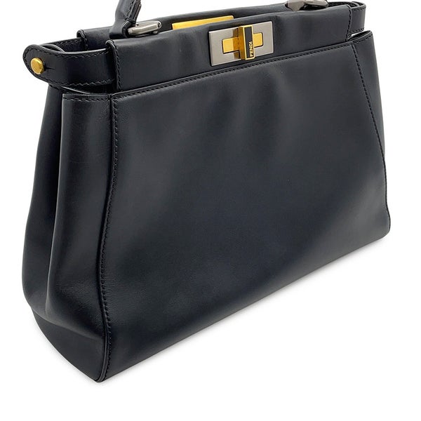 フェンディ ハンドバッグ ピーカブー レギュラー レザー 8BN226 FENDI 2wayショルダーバッグ 黒