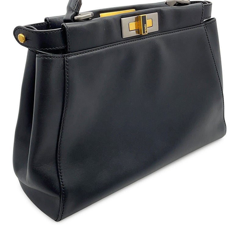 フェンディ ハンドバッグ ピーカブー レギュラー レザー 8BN226 FENDI 2wayショルダーバッグ 黒