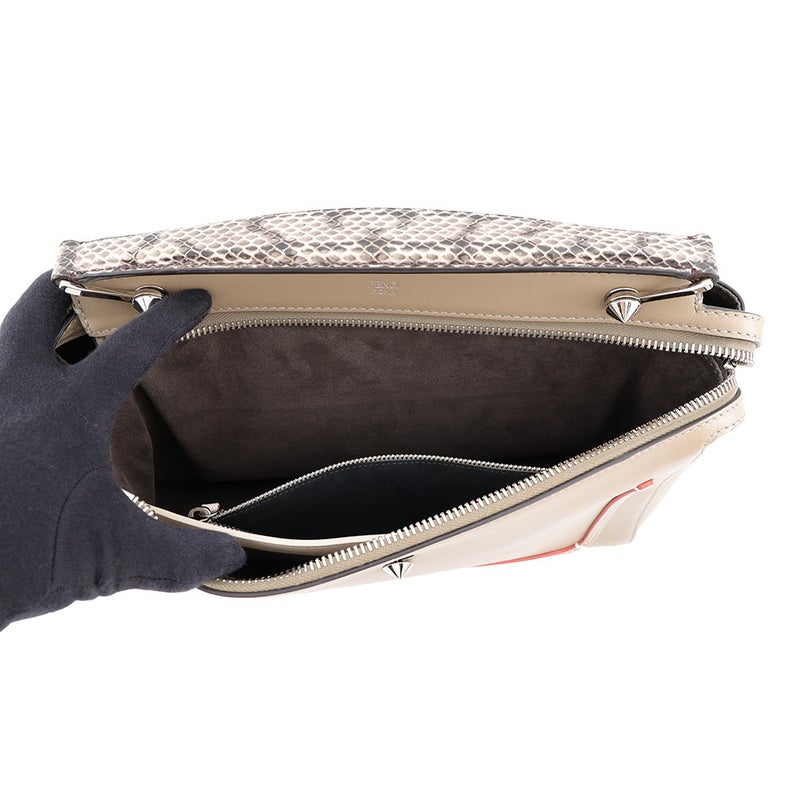 フェンディ ハンドバッグ ドットコム レザー/パイソン 8BN293 FENDI 2wayショルダーバッグ