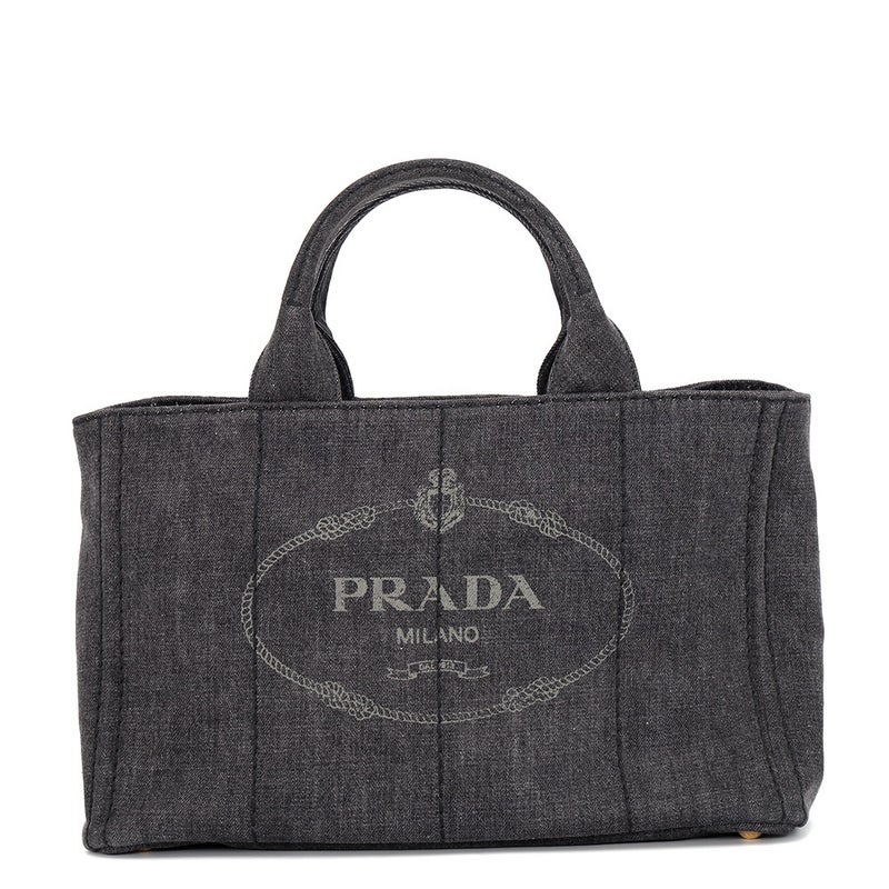 プラダ トートバッグ カナパ CANAPA ミディアム デニム 1BG642 PRADA 黒