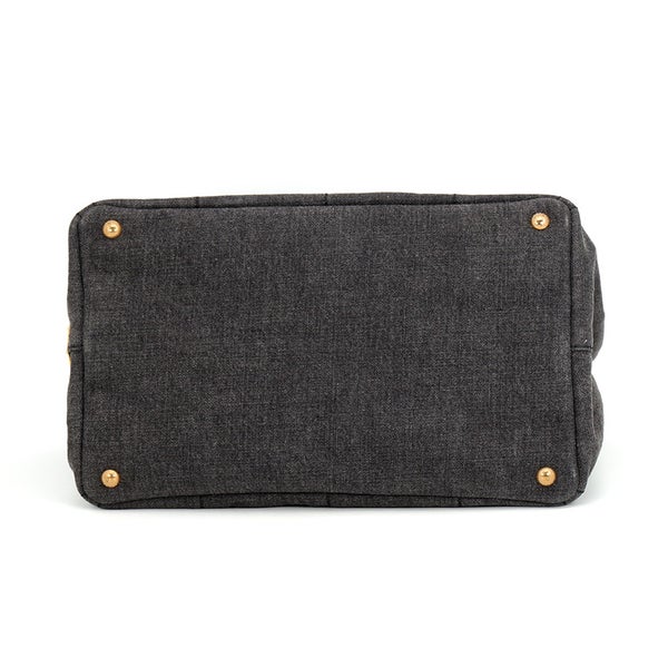 プラダ トートバッグ カナパ CANAPA ミディアム デニム 1BG642 PRADA 黒