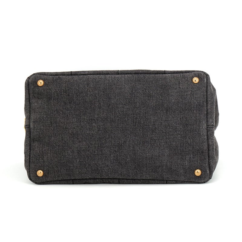 プラダ トートバッグ カナパ CANAPA ミディアム デニム 1BG642 PRADA 黒