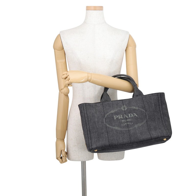 プラダ トートバッグ カナパ CANAPA ミディアム デニム 1BG642 PRADA 黒