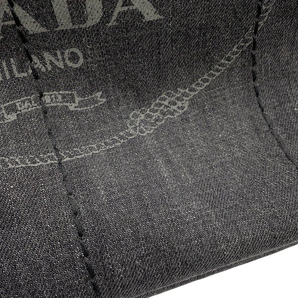 プラダ トートバッグ カナパ CANAPA ミディアム デニム 1BG642 PRADA 黒