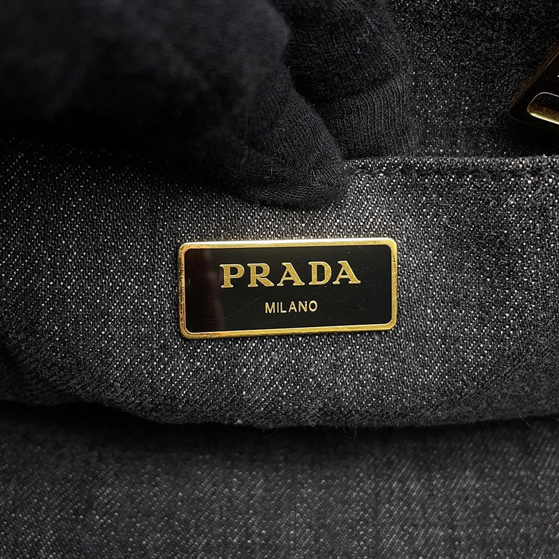 プラダ トートバッグ カナパ CANAPA ミディアム デニム 1BG642 PRADA 黒