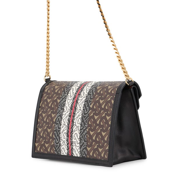 バーバリー チェーンショルダーバッグ TBモノグラム PVC レザー BURBERRY 黒