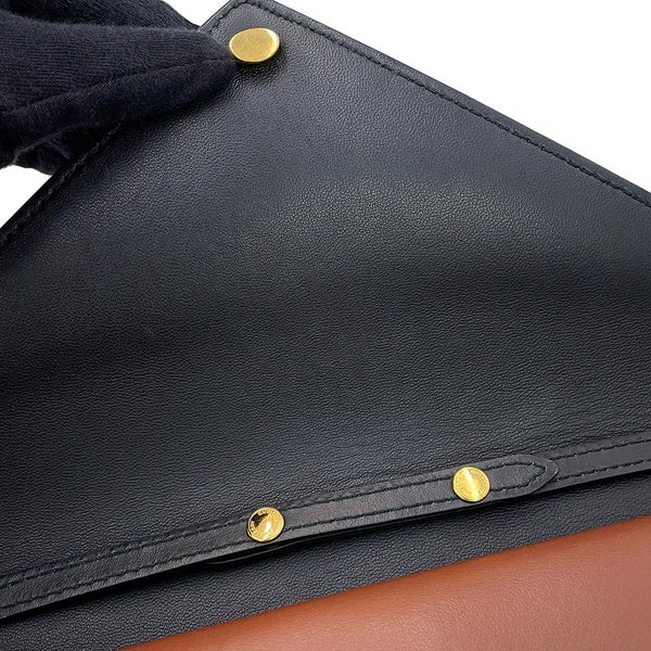 バーバリー チェーンショルダーバッグ TBモノグラム PVC レザー BURBERRY 黒