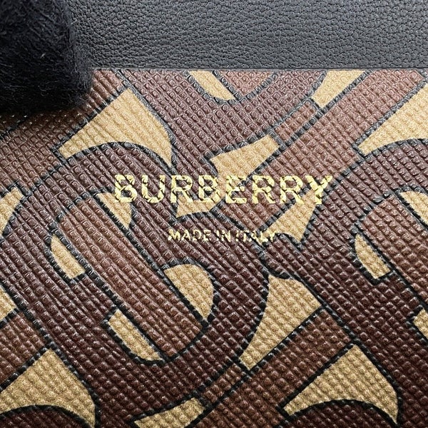 バーバリー チェーンショルダーバッグ TBモノグラム PVC レザー BURBERRY 黒