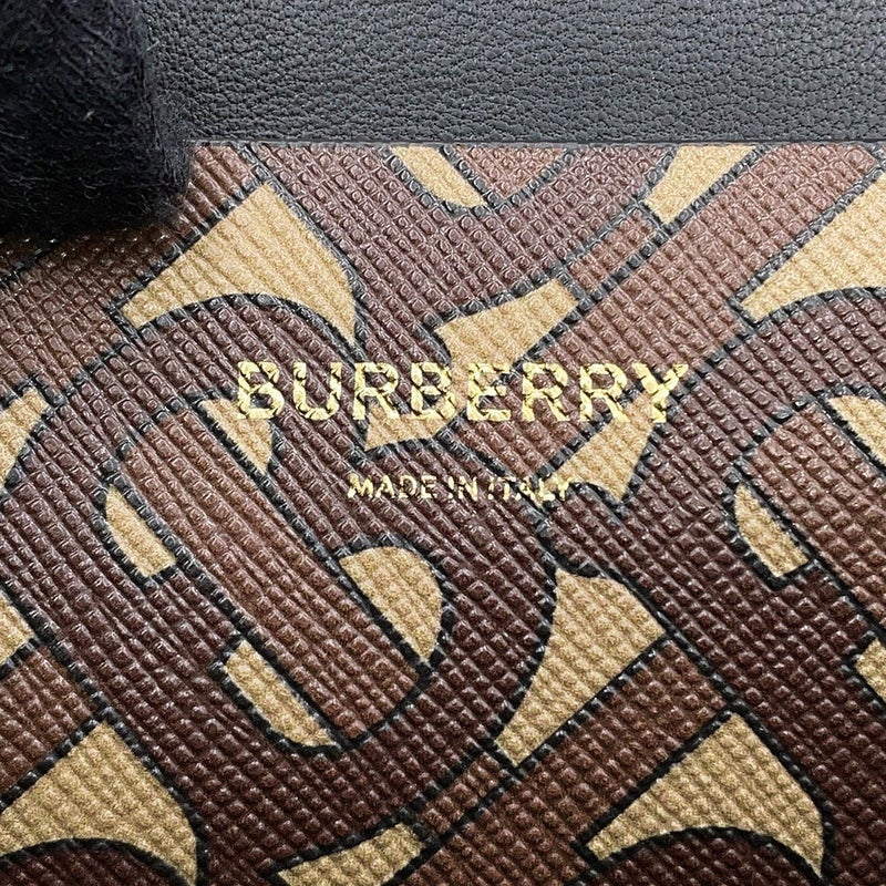 バーバリー チェーンショルダーバッグ TBモノグラム PVC レザー BURBERRY 黒