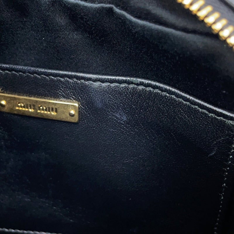 ミュウミュウ チェーンショルダーバッグ マテラッセ ビジュー レザー 5BH118 Miu Miu 黒