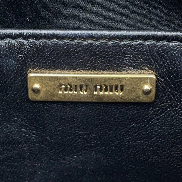 ミュウミュウ チェーンショルダーバッグ マテラッセ ビジュー レザー 5BH118 Miu Miu 黒