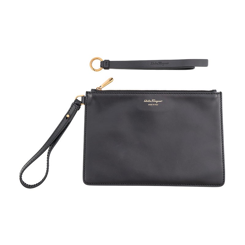 サルヴァトーレ・フェラガモ トートバッグ ガンチーニ キャンバス レザー 21H663 Ferragamo 黒