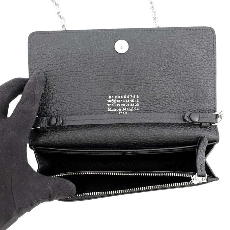 メゾンマルジェラ チェーンウォレット ４ステッチ グレイニーレザー SA3UI0008 Maison Margiela 財布 黒