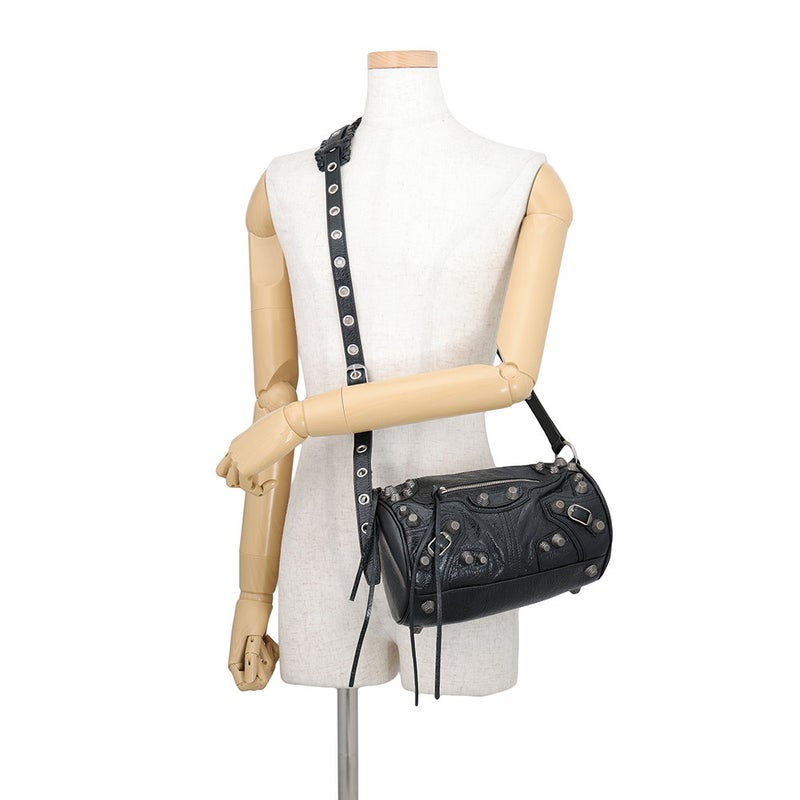 バレンシアガ ショルダーバッグ ルカゴール シリンダー レザー 771716 BALENCIAGA 黒