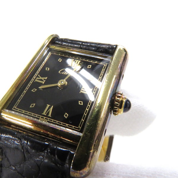 カルティエ マストタンク SM ヴェルメイユ W1001354 Cartier 腕時計 黒文字盤