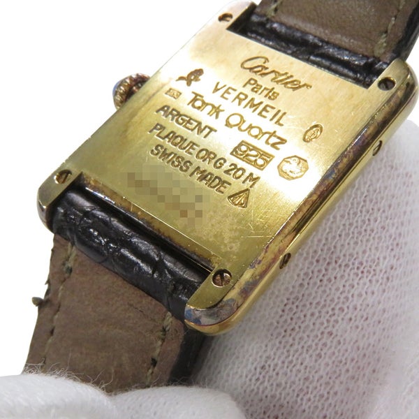 カルティエ マストタンク SM ヴェルメイユ W1001354 Cartier 腕時計 黒文字盤