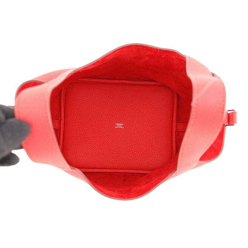 エルメス ハンドバッグ ピコタンロックMM ルージュトマト/シルバー金具 トリヨンクレマンス K刻印 HERMES トートバッグ