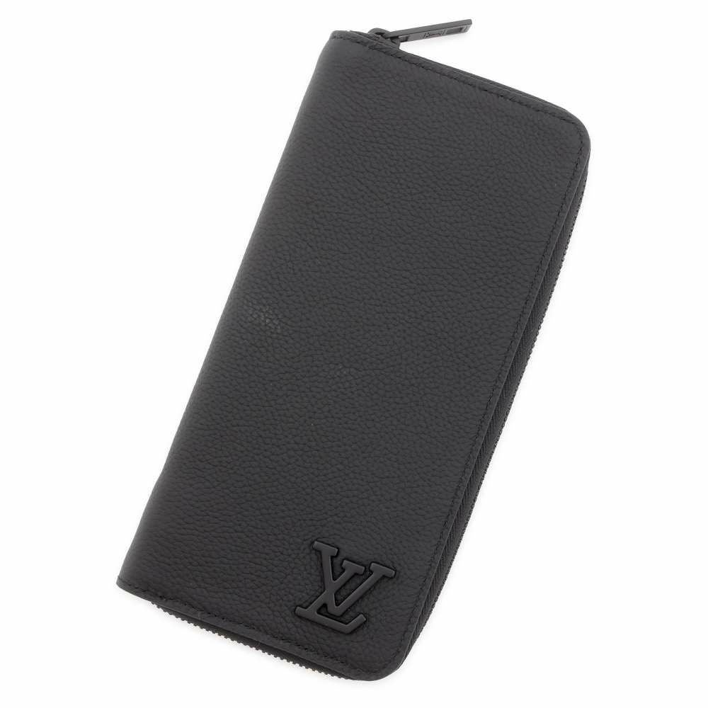 Louis Vuitton ブラックレザー 長財布 アエログラム M81743 ルイヴィトン 長財布 アエログラム・レザー ジッピーウォレット