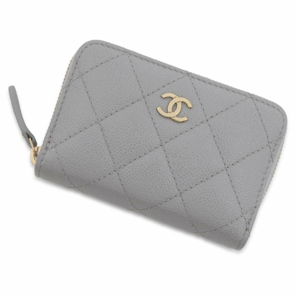 希少価値　シャネル ジップパース キャビアスキン グレー系 人気【CHANEL】クラシックジップコインパース キャビアスキン (CHANEL