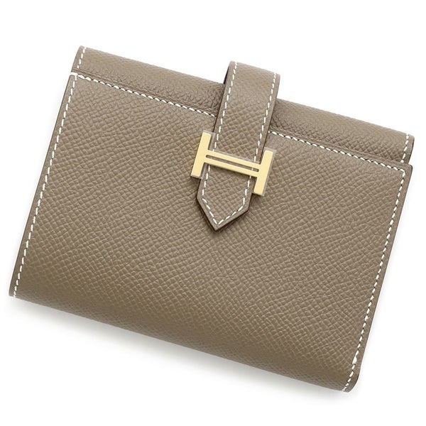 エルメス 三つ折り財布 ベアンコンビネ エトゥープ/ゴールド金具 エプソン W刻印 HERMES 財布