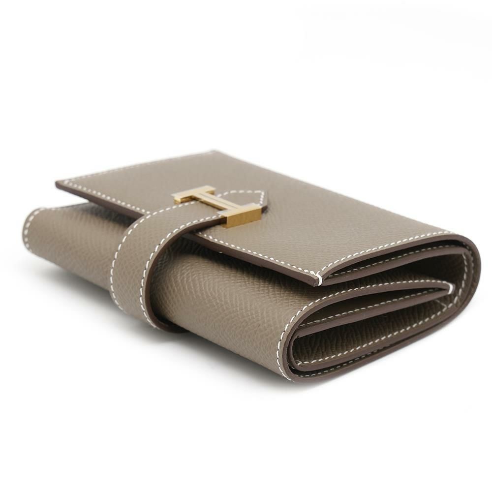 エルメス 三つ折り財布 ベアンコンビネ ヴェルソ エタン/エトゥープ/ゴールド金具 エプソン K刻印 財布 HERMES エルメス 三つ折り財布 ベアンコンビネ ヴェルソ エタン