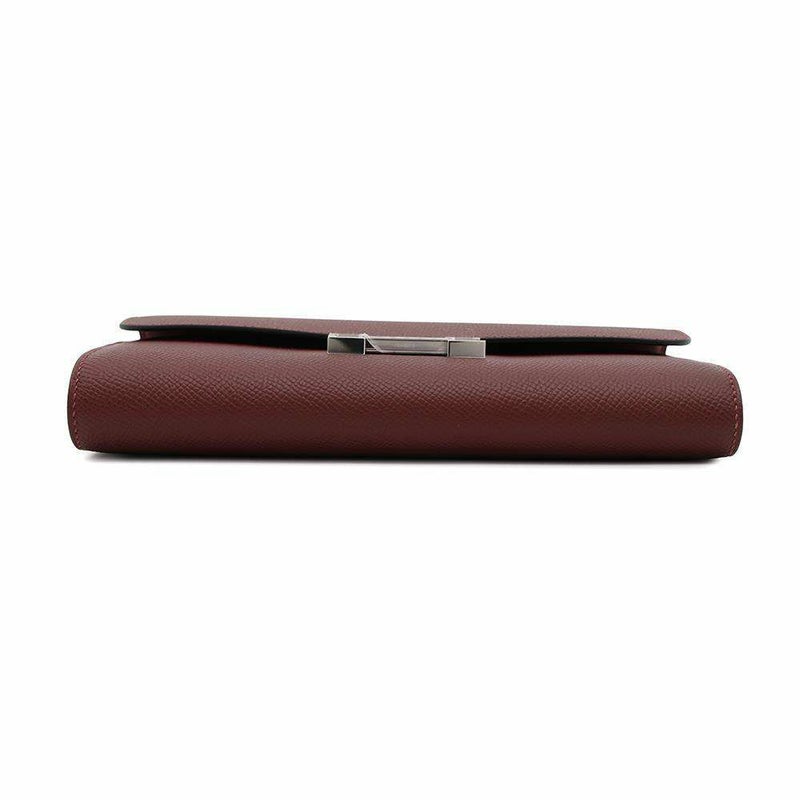 エルメス 長財布 コンスタンス トゥーゴー ロング コルダージュ ルージュアッシュ/シルバー金具 エプソン W刻印 ストラップ2本付き