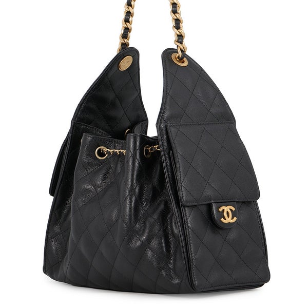 シャネル チェーンショルダーバッグ ココマーク CHANEL 25 スモール キャビアスキン AS5293 CHANEL 黒