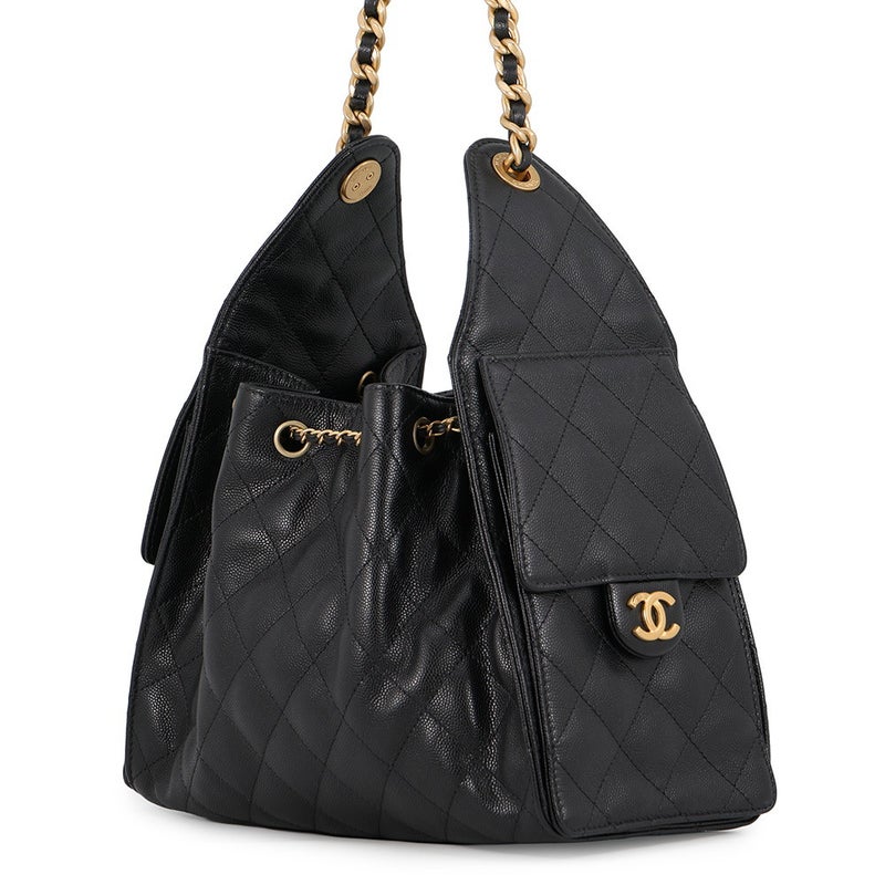 シャネル チェーンショルダーバッグ ココマーク CHANEL 25 スモール キャビアスキン AS5293 CHANEL 黒