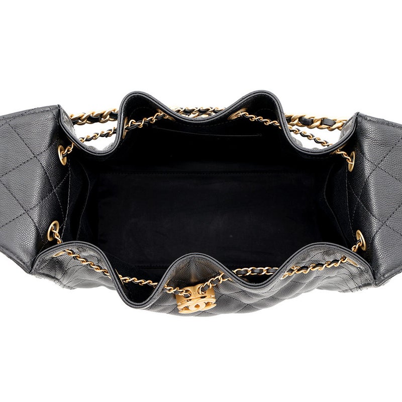 シャネル チェーンショルダーバッグ ココマーク CHANEL 25 スモール キャビアスキン AS5293 CHANEL 黒