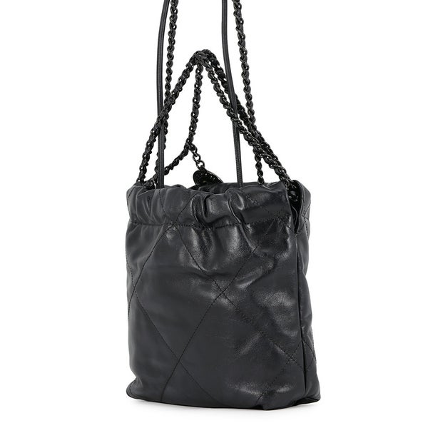 シャネル ハンドバッグ CHANEL22 ミニ ココマーク シャイニーカーフスキン AS3980 CHANEL 2wayショルダー 黒