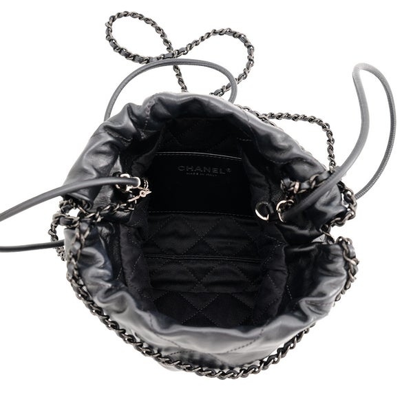 シャネル ハンドバッグ CHANEL22 ミニ ココマーク シャイニーカーフスキン AS3980 CHANEL 2wayショルダー 黒