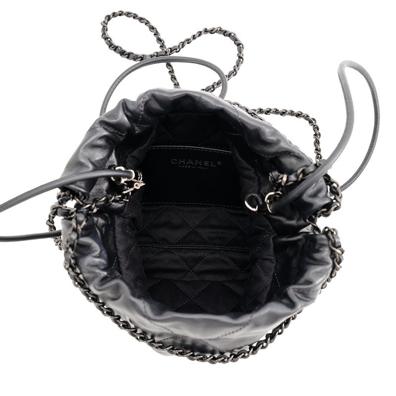 シャネル ハンドバッグ CHANEL22 ミニ ココマーク シャイニーカーフスキン AS3980 CHANEL 2wayショルダー 黒