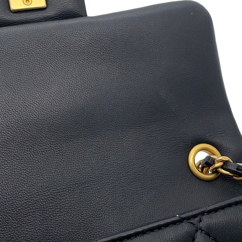 シャネル チェーンショルダーバッグ ミニ マトラッセ ココマーク ラムスキンAS3456 CHANEL ハート 黒