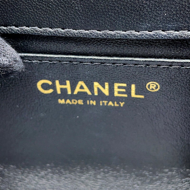 シャネル チェーンショルダーバッグ ミニ マトラッセ ココマーク ラムスキンAS3456 CHANEL ハート 黒